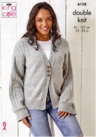 Knitting Pattern - King Cole 6158 - Simply Denim DK - Ladies' Cardigan and Sweater